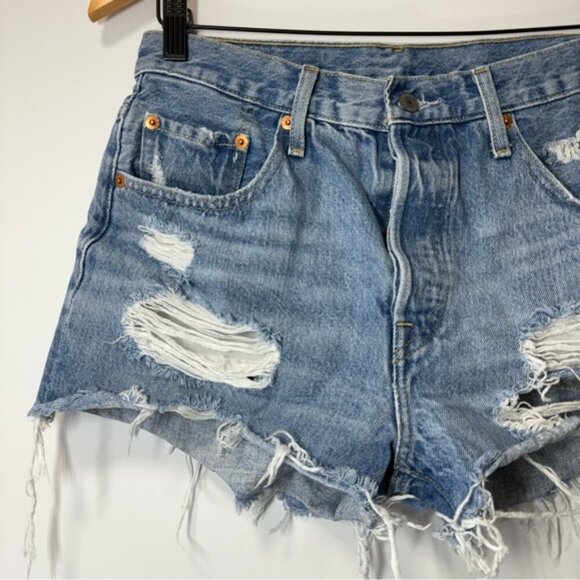 LEVI’S 501® ORIGINAL FIT HIGH RISE WOMEN'S SHORTS SIZE 28 - Picture 7 of 14